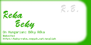 reka beky business card